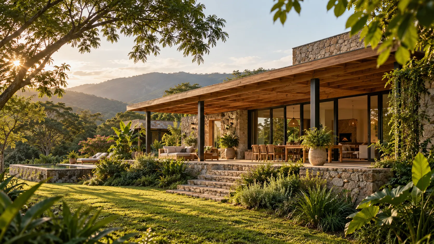 Casa contemporánea integrada en un entorno natural